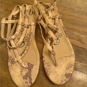 Tibi Tan Snakeskin Strappy Sandals 8.5 Italy